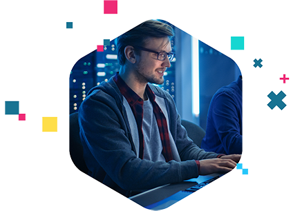AI engineering student working on coding