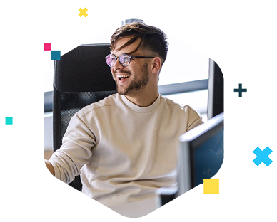 software development student working online