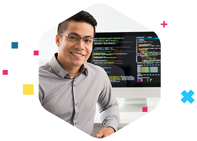 cybersecurity student showing coding work
